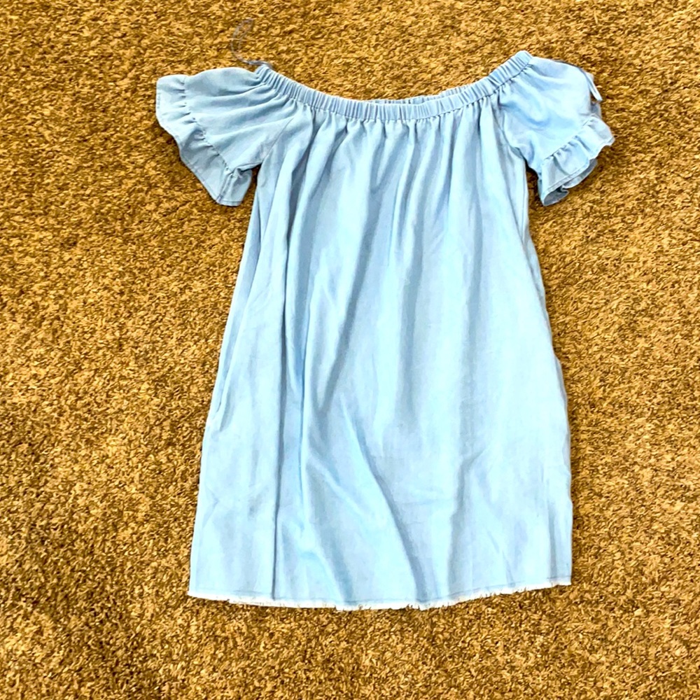 Off the shoulder soft denim dress